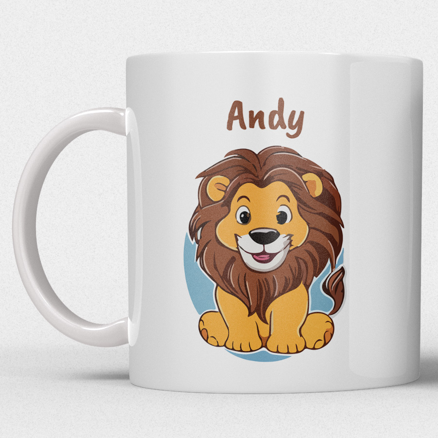 Gepersonaliseerde Kinder Mok met Leeuw