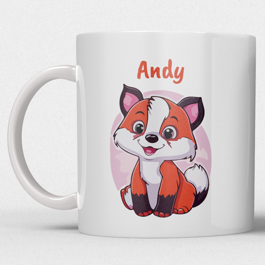 Mok voor kinderen met naam en Vos