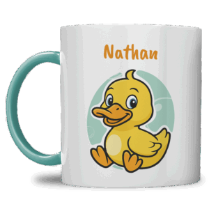 Kindermok met Eend en eigen naam in diverse kleuren