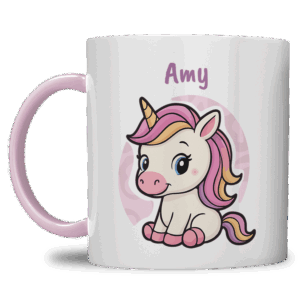 Kindermok met Eenhoorn en eigen naam in diverse kleuren