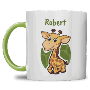 Kindermok met Giraf en eigen naam in diverse kleuren