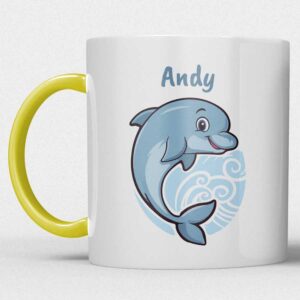 Kindermok met Dolfijn en eigen naam in diverse kleuren