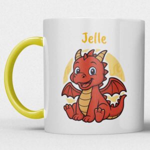 Kindermok met Draak en Eigen Naam in diverse kleuren
