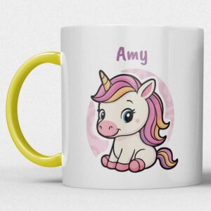Kindermok met Eenhoorn en eigen naam in diverse kleuren