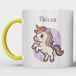 Kindermok met Eenhoorn 2 en eigen naam in diverse kleuren