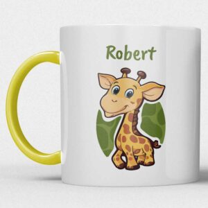 Kindermok met Giraf en eigen naam in diverse kleuren
