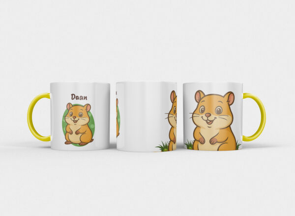 Kindermok met Hamster en eigen naam in diverse kleuren - Afbeelding 18