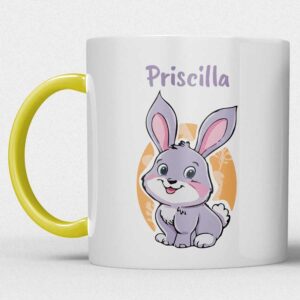 Kindermok met Konijntje en eigen naam in diverse kleuren