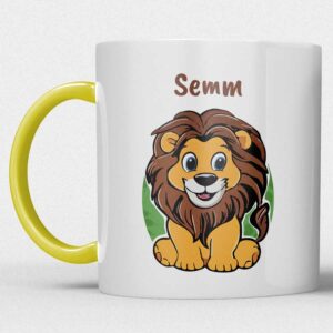 Kindermok met Leeuw en eigen naam in diverse kleuren