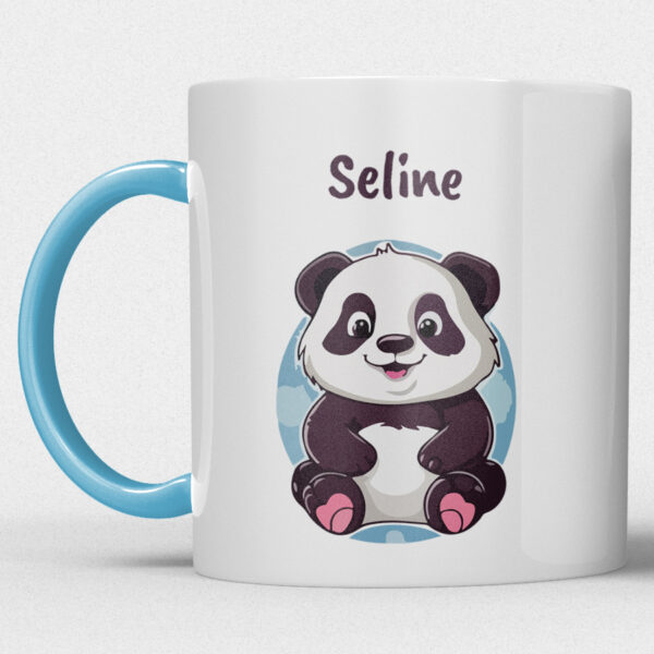 Kindermok met Panda en eigen naam in diverse kleuren