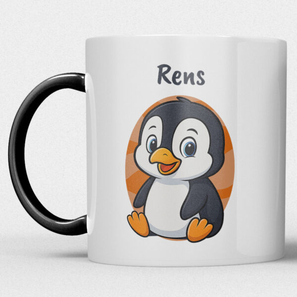 Kindermok met Pinguïn en eigen naam in diverse kleuren - Afbeelding 28