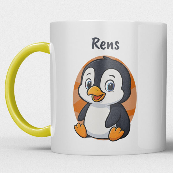 Kindermok met Pinguïn en eigen naam in diverse kleuren - Afbeelding 27