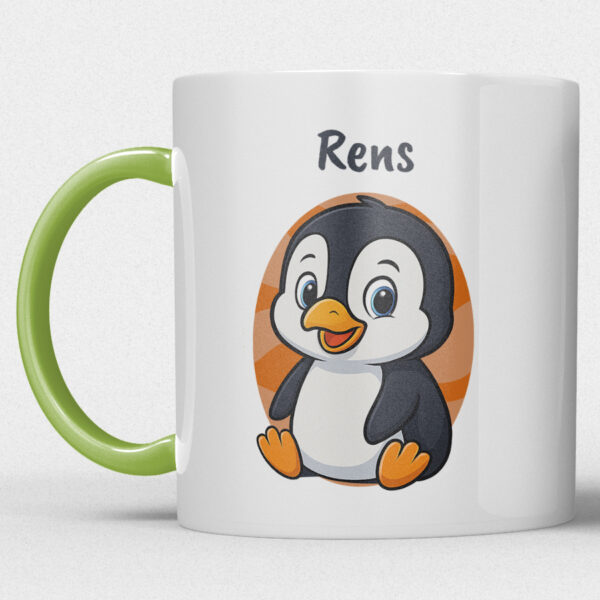 Kindermok met Pinguïn en eigen naam in diverse kleuren - Afbeelding 26