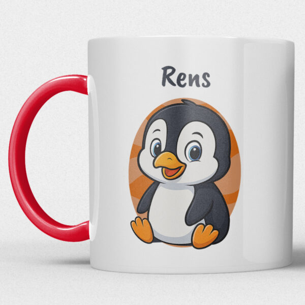 Kindermok met Pinguïn en eigen naam in diverse kleuren - Afbeelding 24