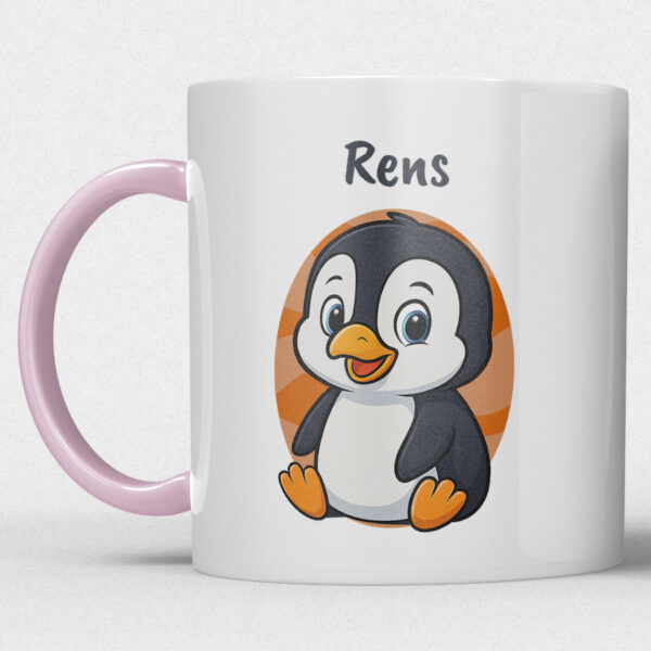 Kindermok met Pinguïn en eigen naam in diverse kleuren - Afbeelding 23