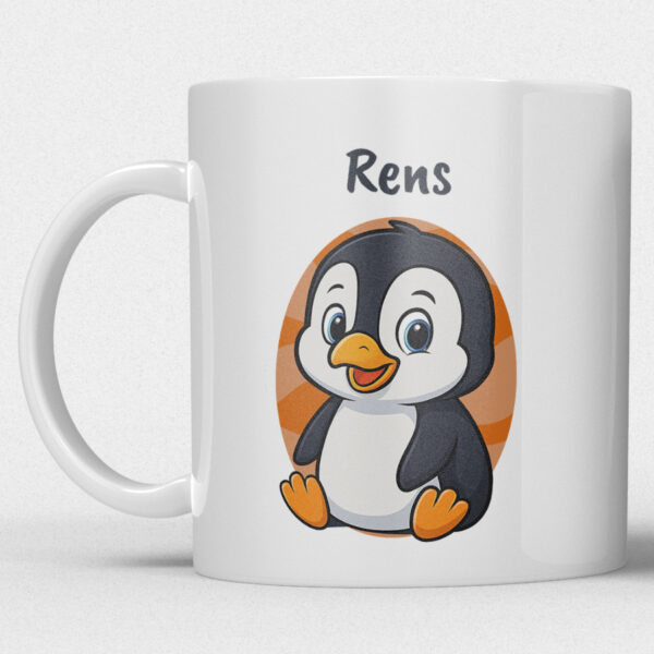 Kindermok met Pinguïn en eigen naam in diverse kleuren - Afbeelding 22