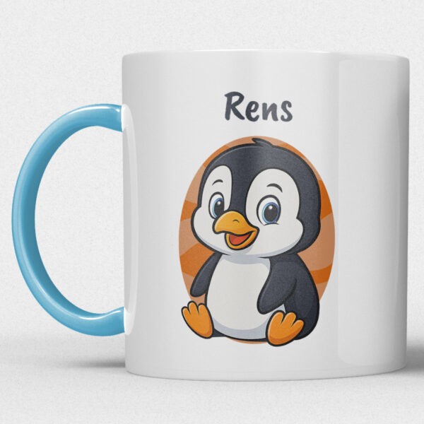 Kindermok met Pinguïn en eigen naam in diverse kleuren - Afbeelding 21