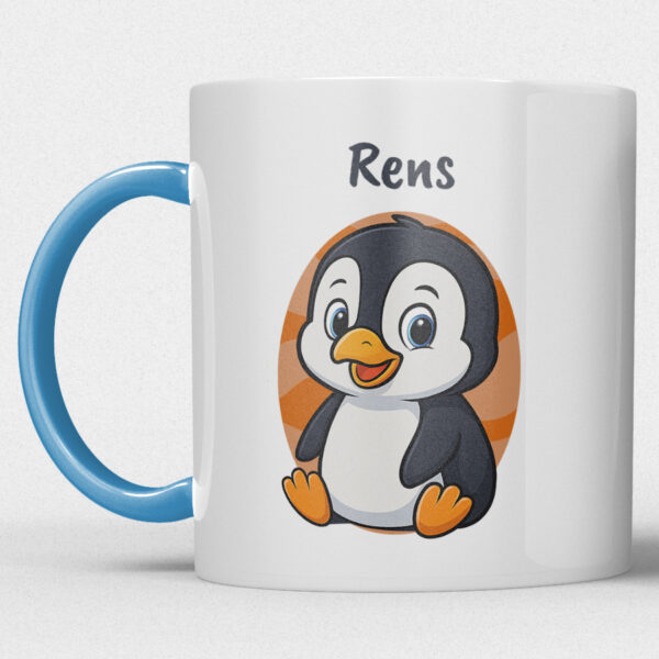 Kindermok met Pinguïn en eigen naam in diverse kleuren - Afbeelding 20