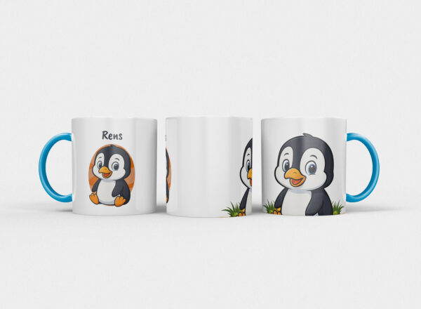 Kindermok met Pinguïn en eigen naam in diverse kleuren - Afbeelding 18