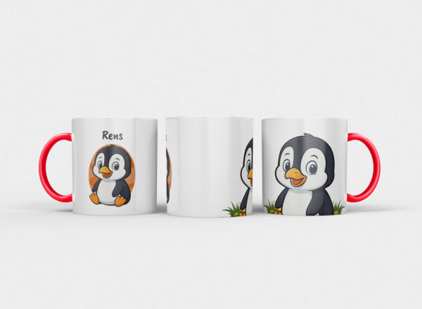 Kindermok met Pinguïn en eigen naam in diverse kleuren - Afbeelding 15