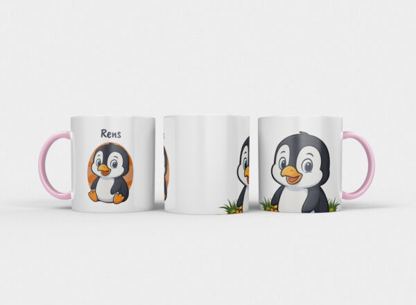 Kindermok met Pinguïn en eigen naam in diverse kleuren - Afbeelding 14