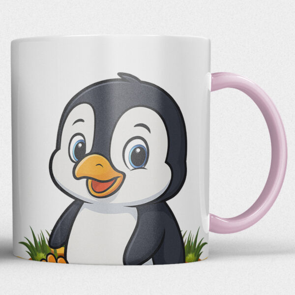 Kindermok met Pinguïn en eigen naam in diverse kleuren - Afbeelding 4