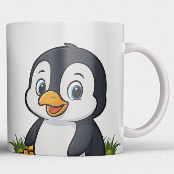 Kindermok met Pinguïn en eigen naam in diverse kleuren - Afbeelding 3