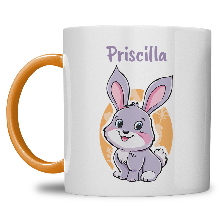 Kindermok met Konijntje en eigen naam in diverse kleuren