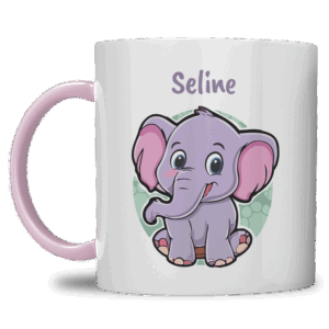 Kindermok met Olifantje en eigen naam in diverse kleuren