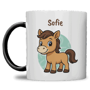 Kindermok met Paard en eigen naam in diverse kleuren