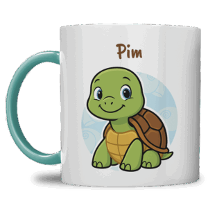 Kindermok met Schildpad en eigen naam in diverse kleuren