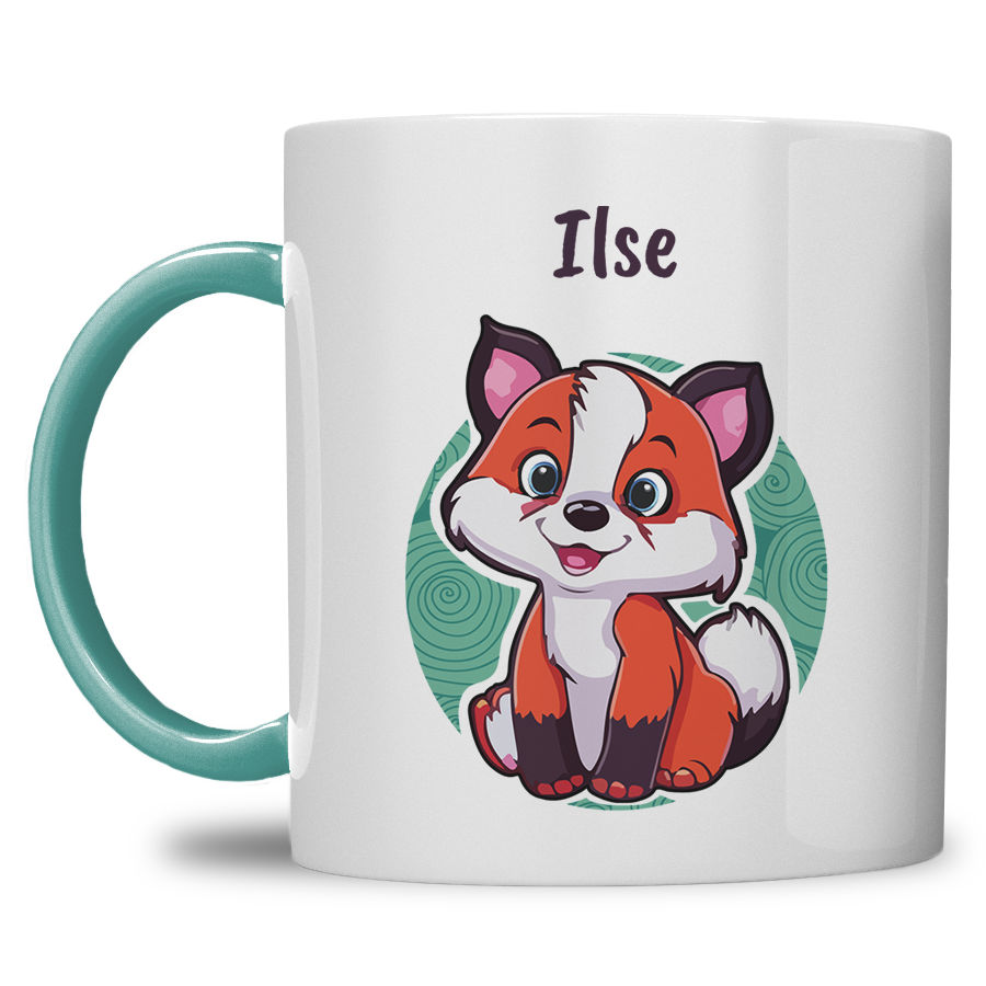 Kindermok met Vos en eigen naam in diverse kleuren