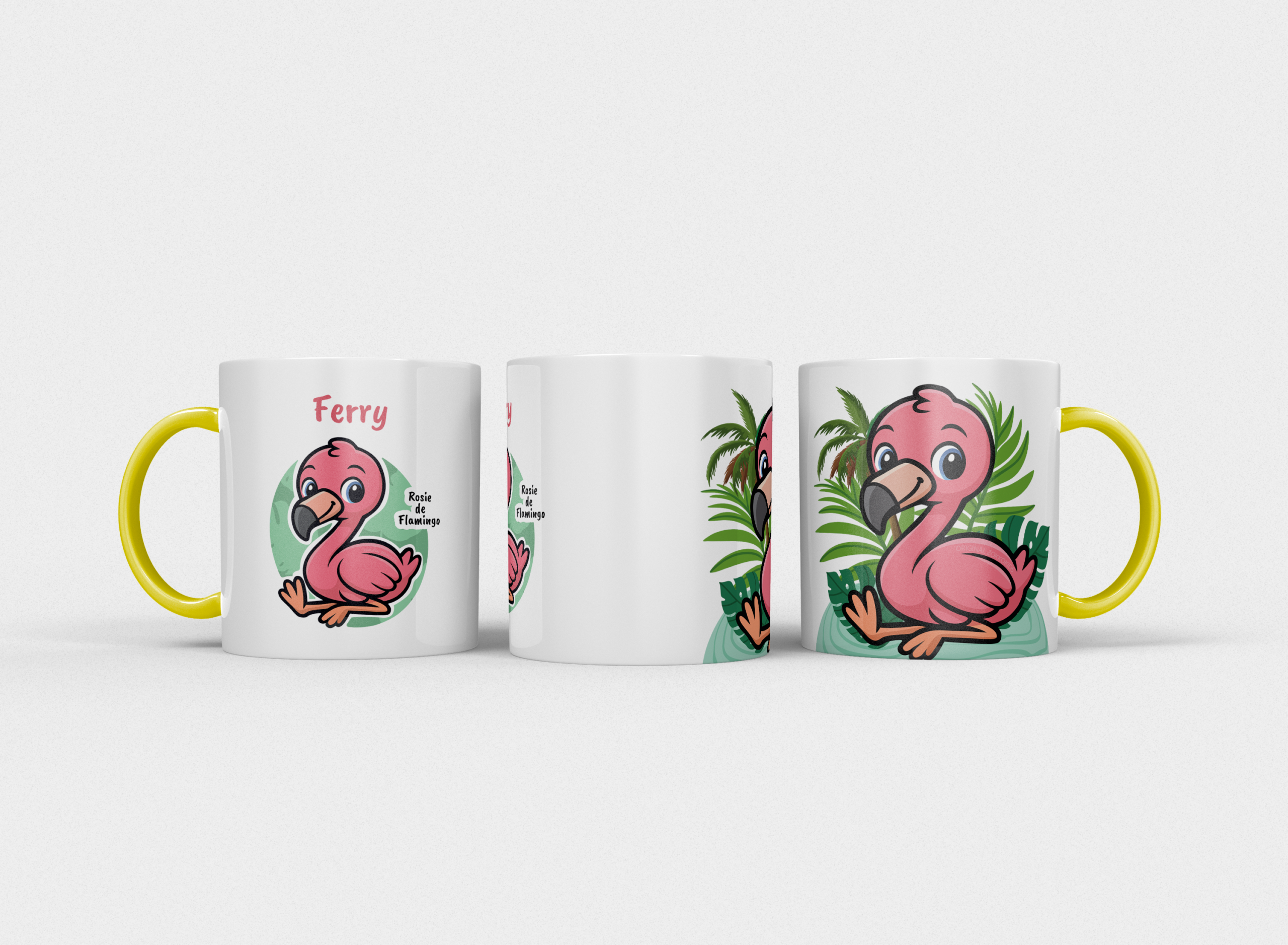 Rosie de flamingo | Kindermok met eigen naam - Afbeelding 2