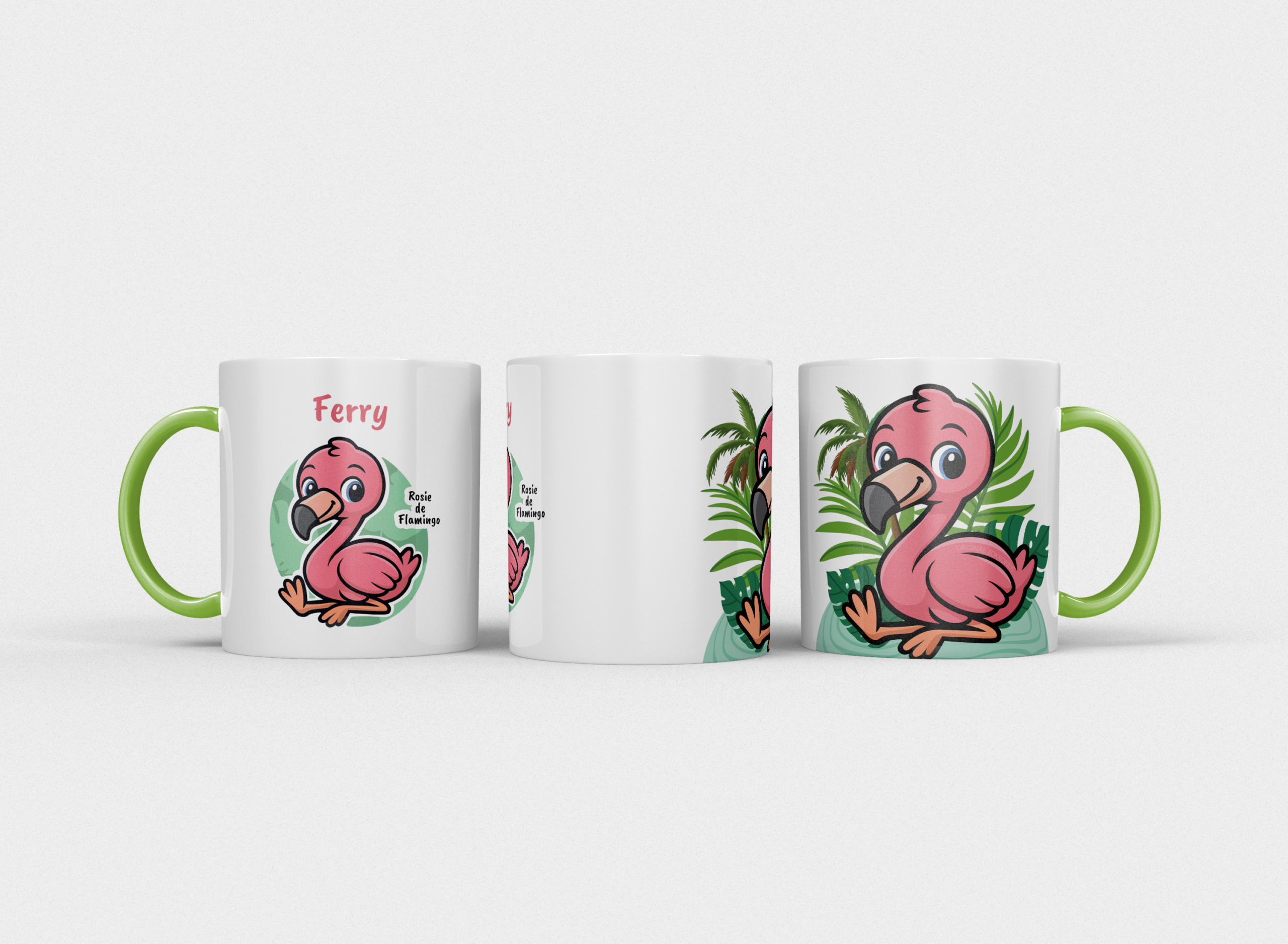 Rosie de flamingo | Kindermok met eigen naam - Afbeelding 3