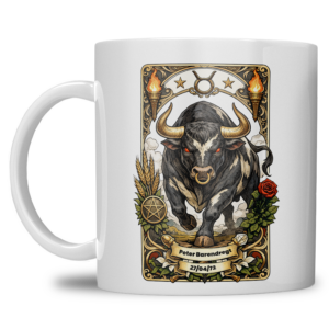 Gepersonaliseerde sterrenbeeld Stier Mok – Met Naam & Geboortedatum