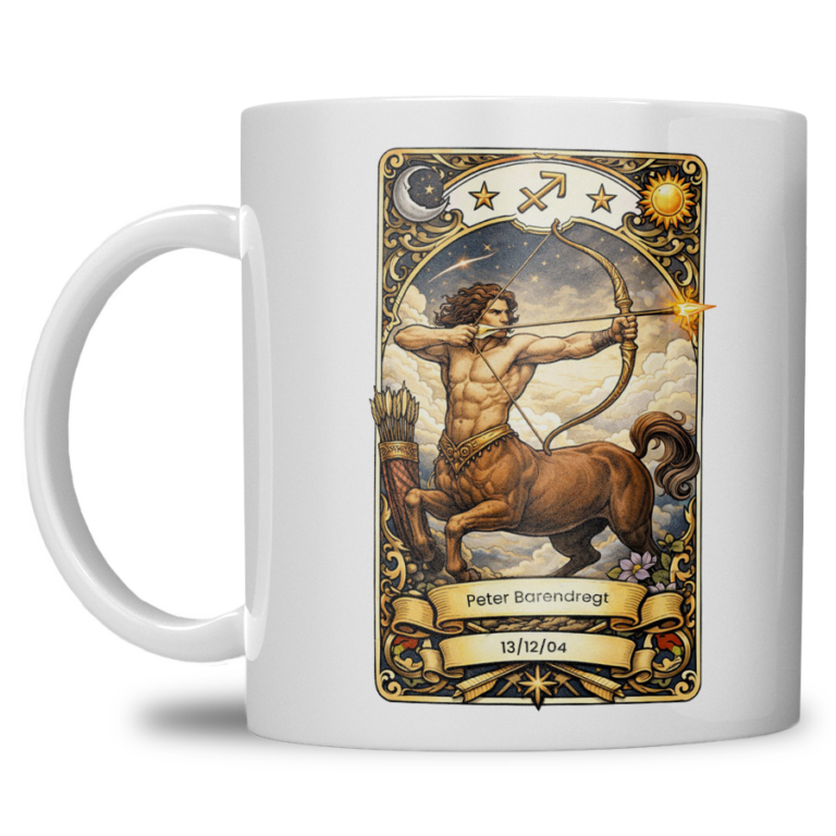 Gepersonaliseerde sterrenbeeld Boogschutter Mok – Met Naam & Geboortedatum