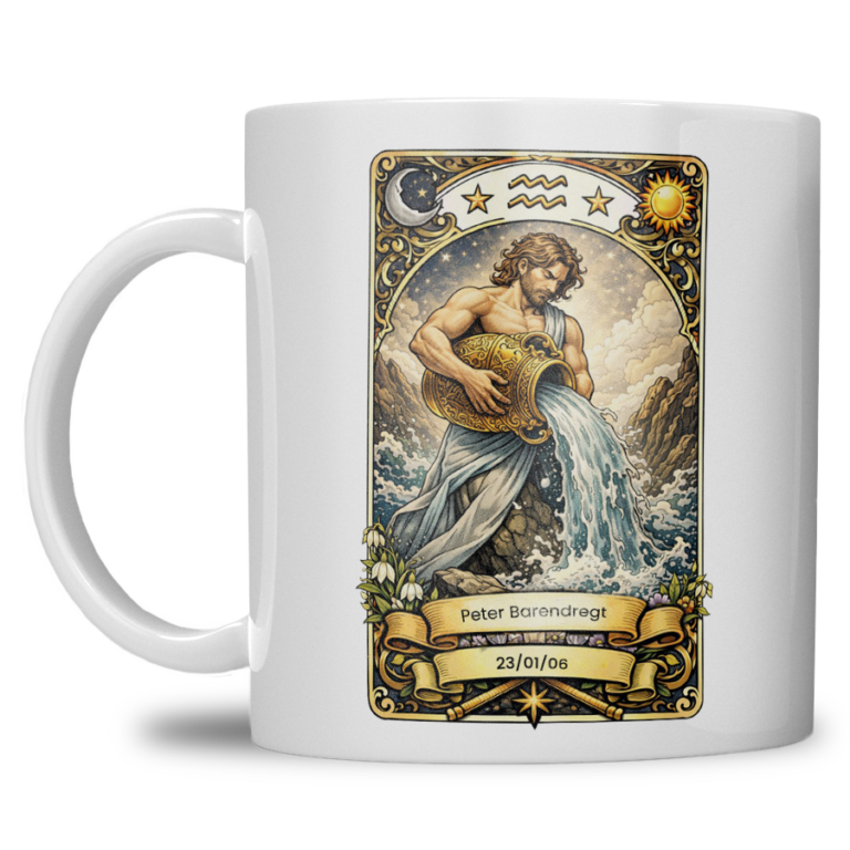 Gepersonaliseerde sterrenbeeld Waterman Mok – Met Naam & Geboortedatum