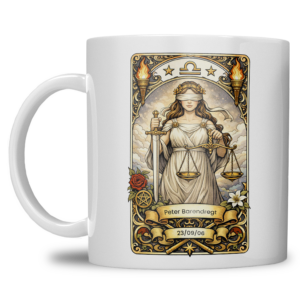 Gepersonaliseerde sterrenbeeld Weegschaal Mok – Met Naam & Geboortedatum