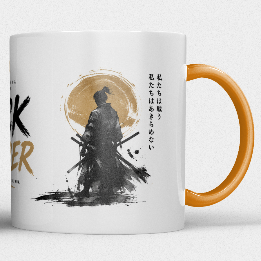 Gepersonaliseerde “Fuck Cancer” Mok – Samurai Waterverf Design met Awareness Ribbon en Naam - Afbeelding 5