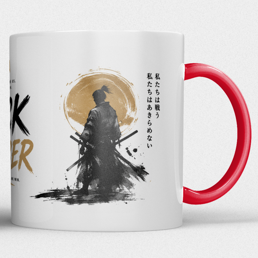 Gepersonaliseerde “Fuck Cancer” Mok – Samurai Waterverf Design met Awareness Ribbon en Naam - Afbeelding 6