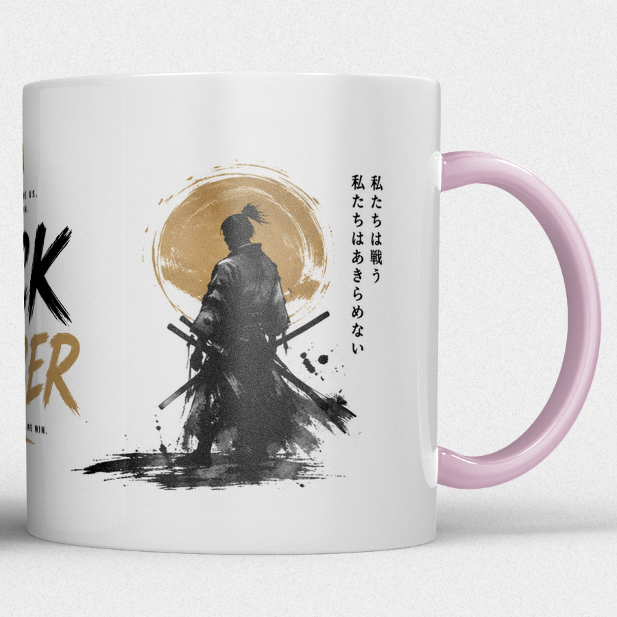 Gepersonaliseerde “Fuck Cancer” Mok – Samurai Waterverf Design met Awareness Ribbon en Naam - Afbeelding 7