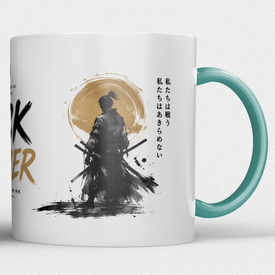 Gepersonaliseerde “Fuck Cancer” Mok – Samurai Waterverf Design met Awareness Ribbon en Naam - Afbeelding 9