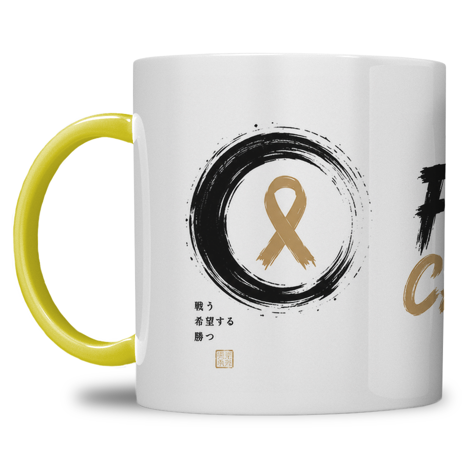 Gepersonaliseerde “Fuck Cancer” Mok – Samurai Waterverf Design met Awareness Ribbon en Naam - Afbeelding 20
