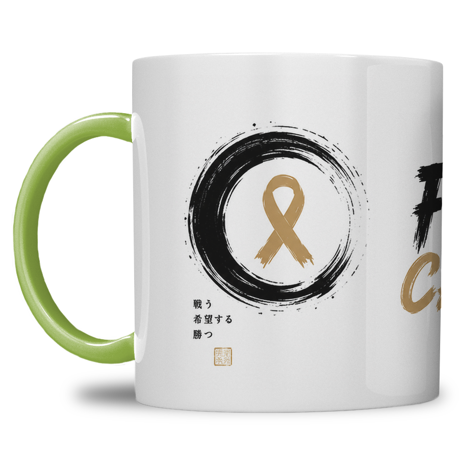 Gepersonaliseerde “Fuck Cancer” Mok – Samurai Waterverf Design met Awareness Ribbon en Naam - Afbeelding 22