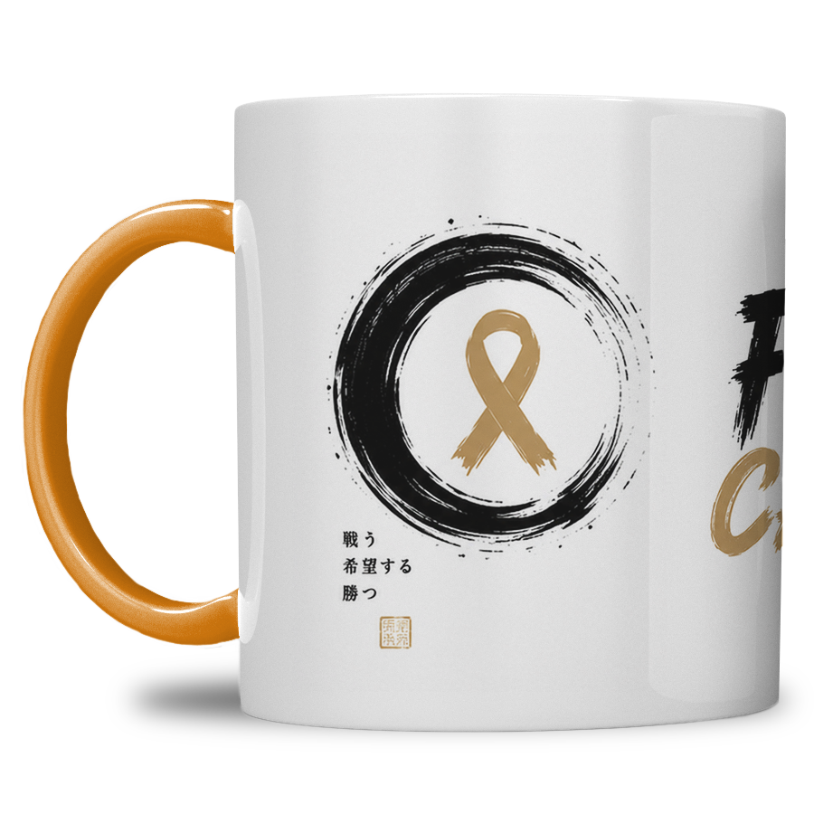 Gepersonaliseerde “Fuck Cancer” Mok – Samurai Waterverf Design met Awareness Ribbon en Naam - Afbeelding 23