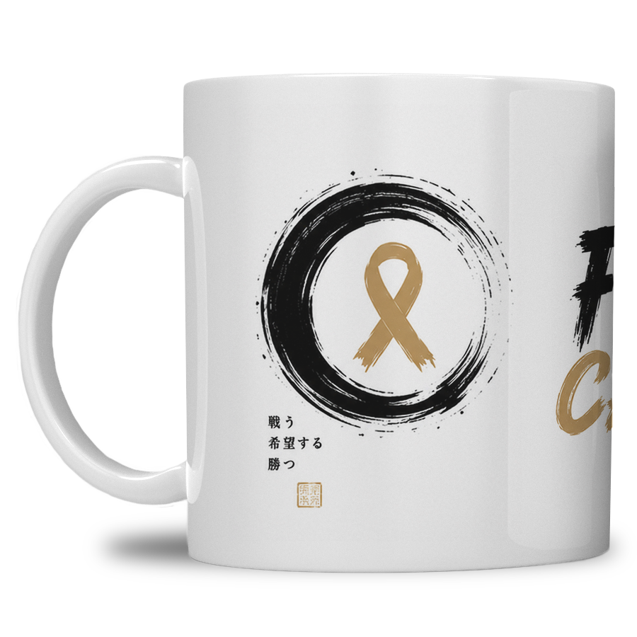 Gepersonaliseerde “Fuck Cancer” Mok – Samurai Waterverf Design met Awareness Ribbon en Naam - Afbeelding 26