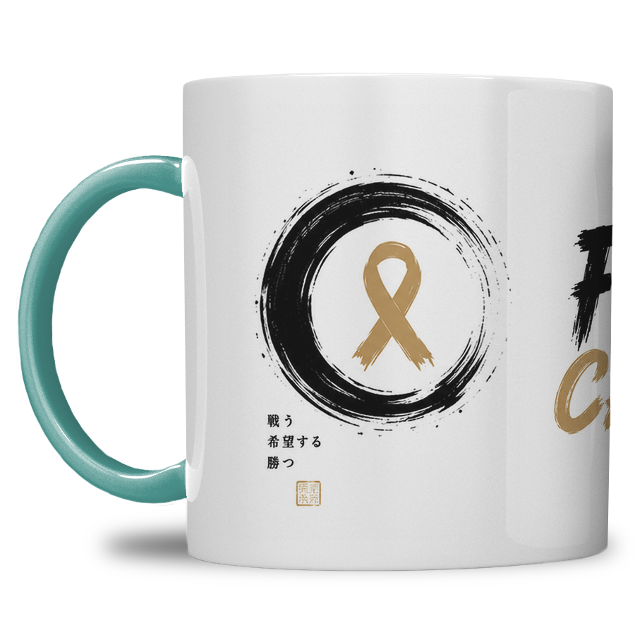 Gepersonaliseerde “Fuck Cancer” Mok – Samurai Waterverf Design met Awareness Ribbon en Naam - Afbeelding 27