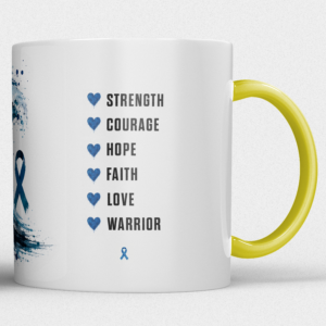 Gepersonaliseerde “Fuck Cancer” Mok – Golf Waterverf Design met Awareness Ribbon en Naam