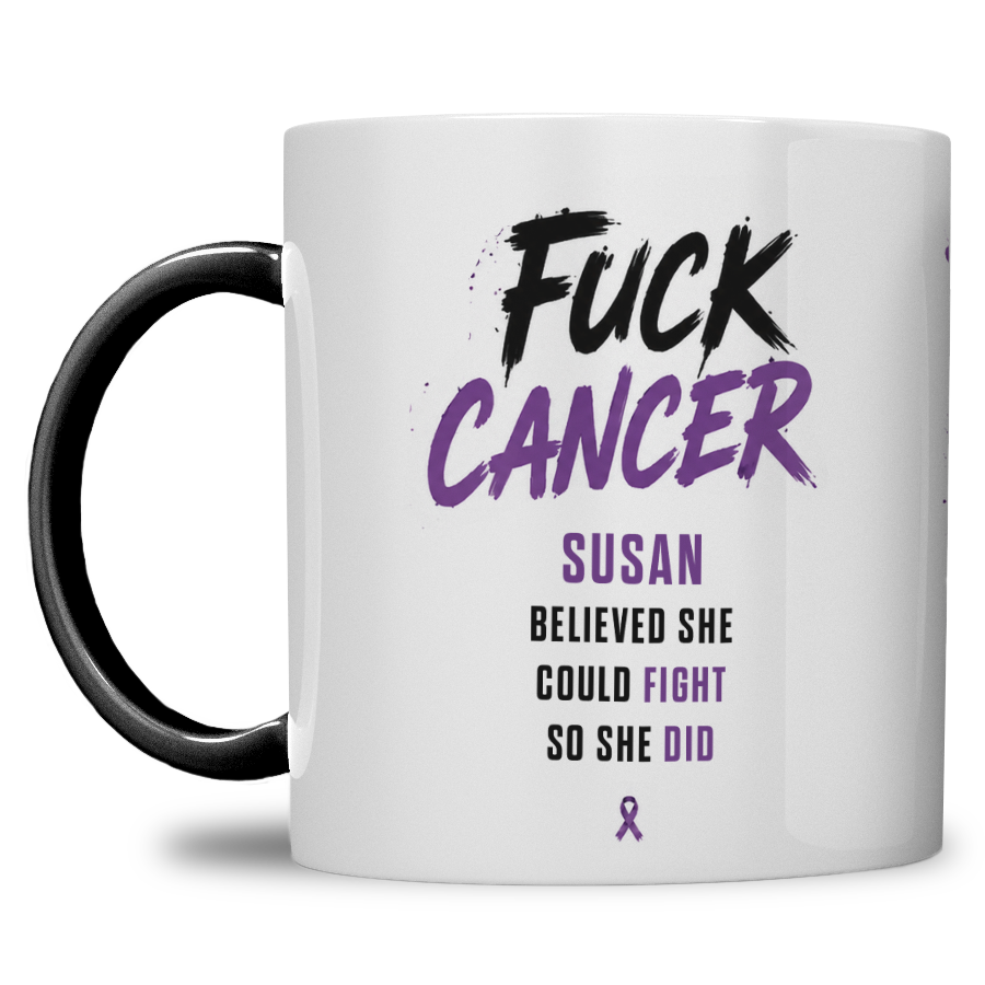 Gepersonaliseerde “Fuck Cancer” Mok – Boom & Awareness Ribbon Waterverf Design met Eigen Naam - Afbeelding 28