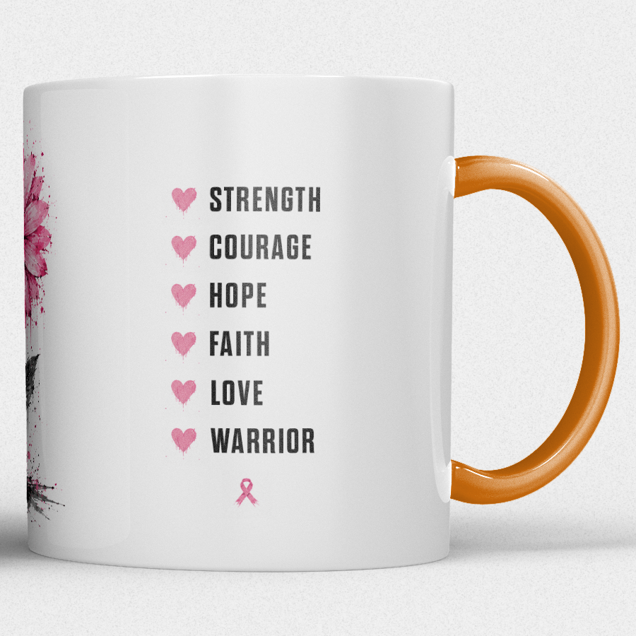 Gepersonaliseerde “Fuck Cancer” Mok – Unieke Waterverf Bloem Design Mok met Naam - Afbeelding 25